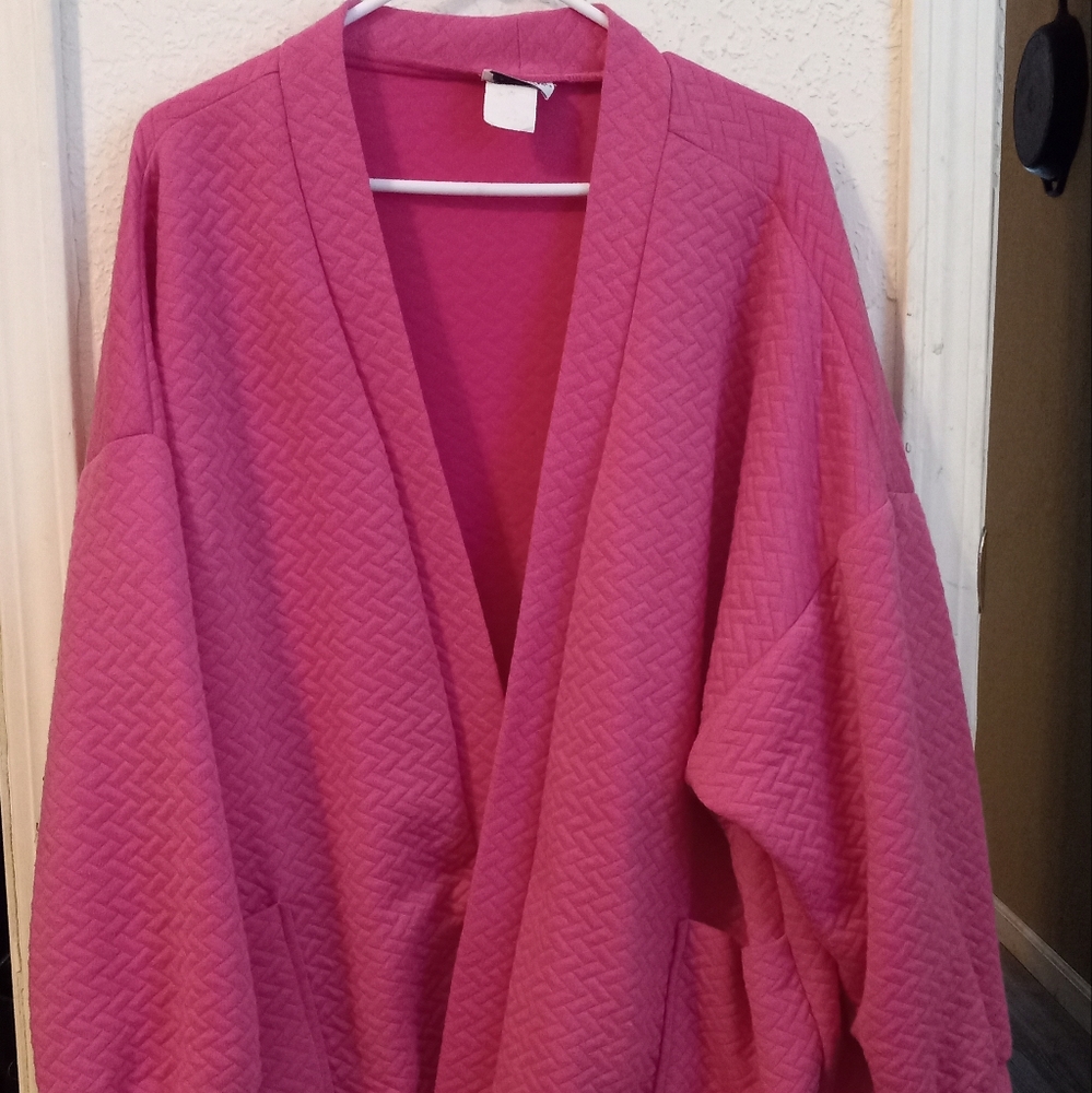 Plus Size Pink Quilted Sweater